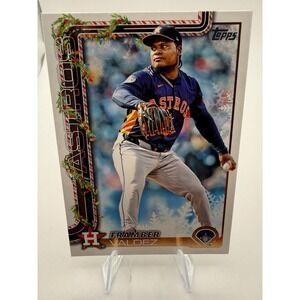 2025 Topps Holiday Framber Valdez Houston Astros Baseball Card H24 Pitcher